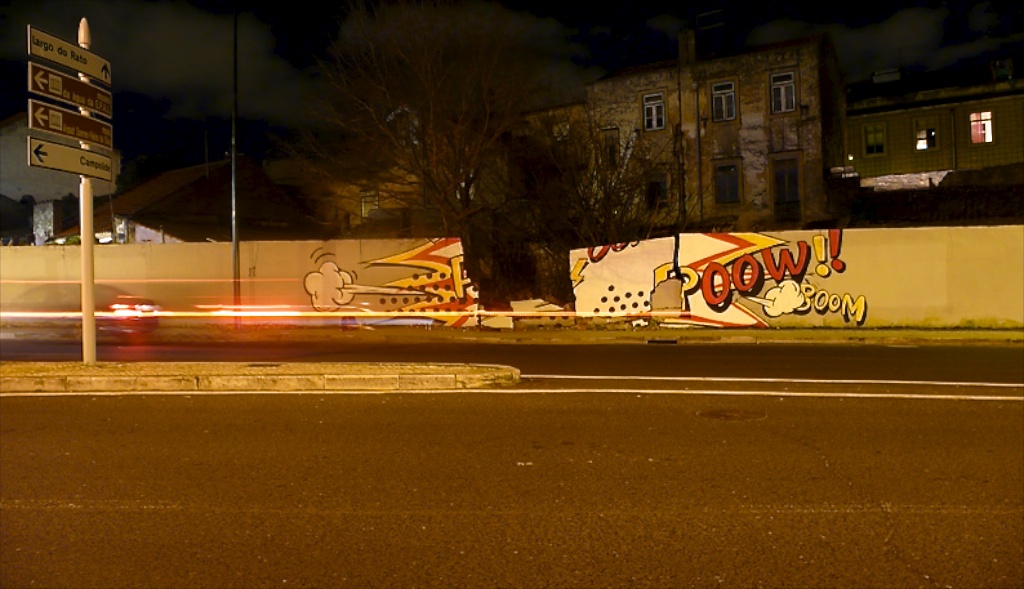 Wall by the graffiti bombing artist Pantonio